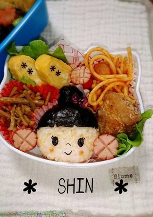 キャラ弁？お団子ヘアーガール-レシピのメイン写真