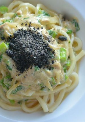 ごまボナーラ和風うどん-レシピのメイン写真
