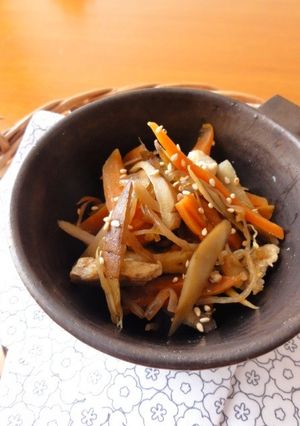 【副菜】ひき肉入り♪ごぼうの五目金平-レシピのメイン写真
