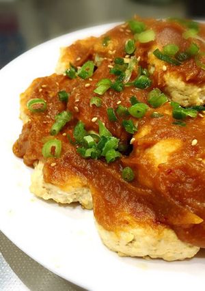 節約！豆腐 つくね 味噌の甘辛ソース-レシピのメイン写真