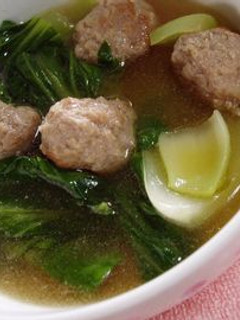 鶏肉だんごとチンゲン菜のスープ煮-レシピのメイン写真