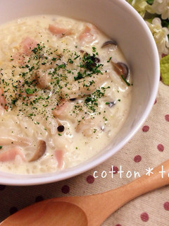 簡単♪♪ハムとしめじのチーズリゾット-レシピのメイン写真