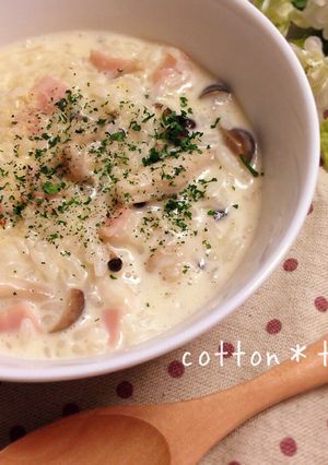 簡単♪♪ハムとしめじのチーズリゾット-レシピのメイン写真