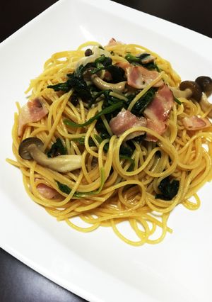 ランチ！ほうれん草のガリバタ！パスタ-レシピのメイン写真