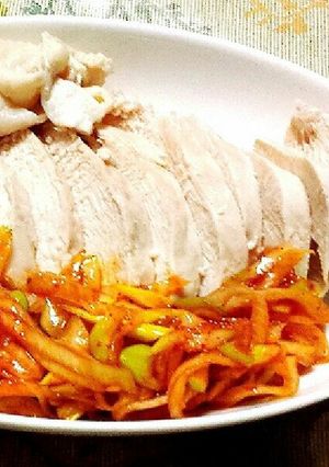 ゆで鶏むね肉のｺｯﾁｭｼﾞｬﾝネギ和え-レシピのメイン写真