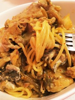 みそ豚キムチクリームパスタ-レシピのメイン写真