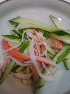 簡単 節約 時短 一品 きゅうりカニカマ-レシピのメイン写真