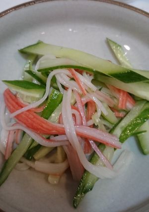 簡単 節約 時短 一品 きゅうりカニカマ-レシピのメイン写真