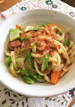 目分量でOK！麺つゆで簡単焼きうどん！-レシピのメイン写真