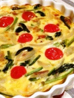 簡単♫ベーコンとたっぷり野菜のキッシュ-レシピのメイン写真