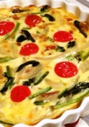 簡単♫ベーコンとたっぷり野菜のキッシュ-レシピのメイン写真