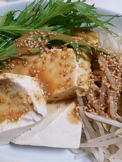モヤシと豆腐と水菜のこっさりサラダ-レシピのメイン写真