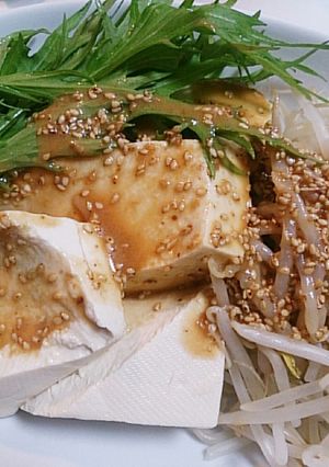 モヤシと豆腐と水菜のこっさりサラダ-レシピのメイン写真