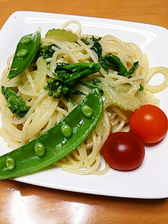 菜の花とセロリのわさびパスタ-レシピのメイン写真