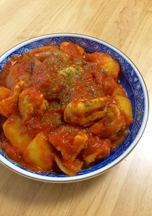 むね肉とおジャガで節約チキンのトマト煮☆-レシピのメイン写真