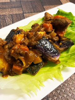 キーマカレーをリメイク☆茄子のカレー炒め-レシピのメイン写真