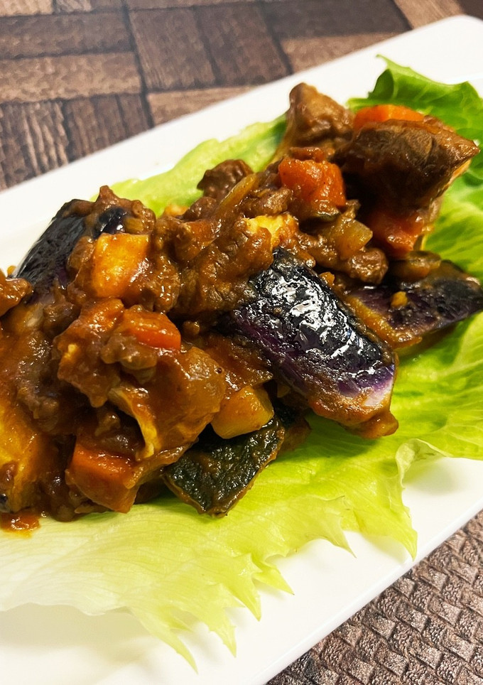 キーマカレーをリメイク☆茄子のカレー炒め-レシピのメイン写真