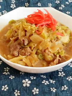 お肉少なめ玉葱とどっさりキャベツの豚丼風-レシピのメイン写真