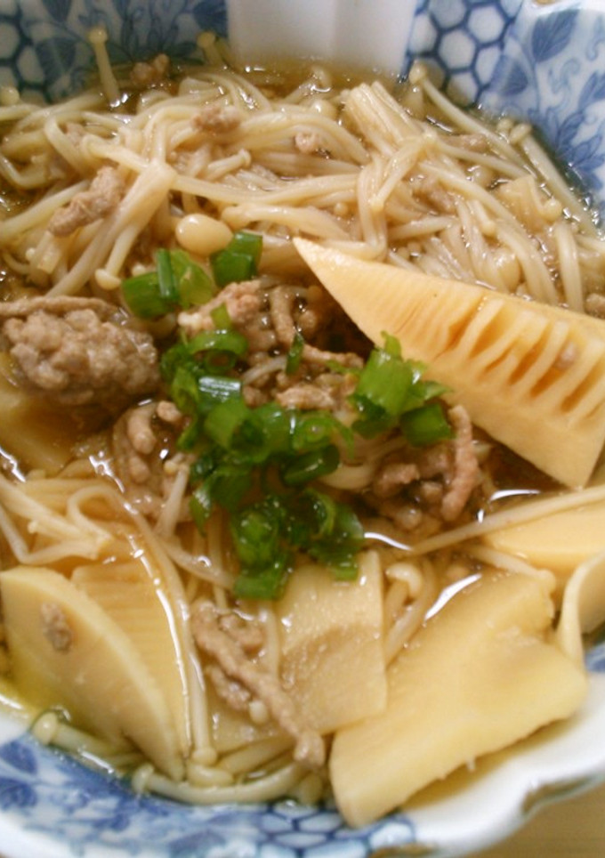 簡単　和食　筍と えのき 挽き肉の　煮物-レシピのメイン写真