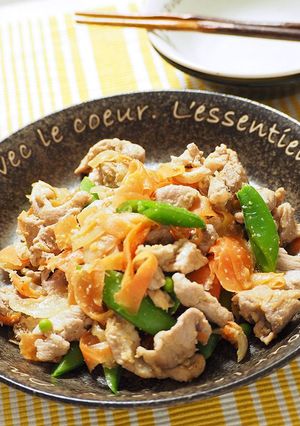 豚こまとにんじんのごま味噌炒め-レシピのメイン写真