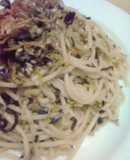 レンジで！野沢菜ちりめんのスパゲッティ