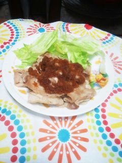 リンゴとにんにくタレの豚肉、炒め-レシピのメイン写真