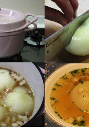 バーミキュラde新玉ねぎの丸ごとスープ-レシピのメイン写真