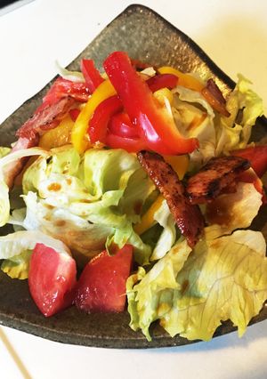 彩り野菜とベーコンの和風サラダ-レシピのメイン写真
