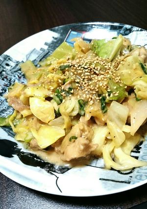 鶏肉とキャベツの味噌マヨ炒め-レシピのメイン写真