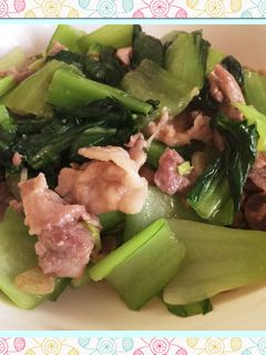 ★ちんげん菜と豚バラ炒め★-レシピのメイン写真