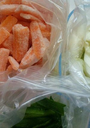 冷凍出来る食材③ニラ、人参、長ねぎ-レシピのメイン写真