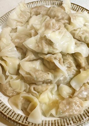 ツルン美味しい♪大根と海老と挽肉の水餃子-レシピのメイン写真