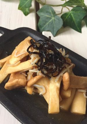 レンジで簡単！エリンギとじゃこ塩昆布和え-レシピのメイン写真