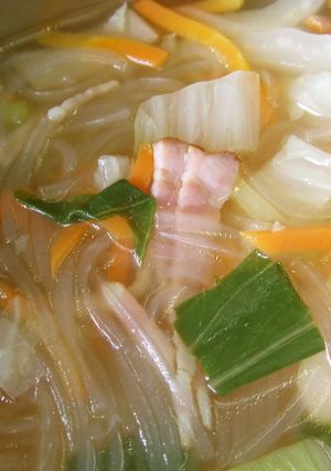 白菜と青梗菜のマロニースープ♪-レシピのメイン写真