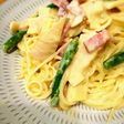 旬を味わう♡たけのこ&春野菜カルボナーラ