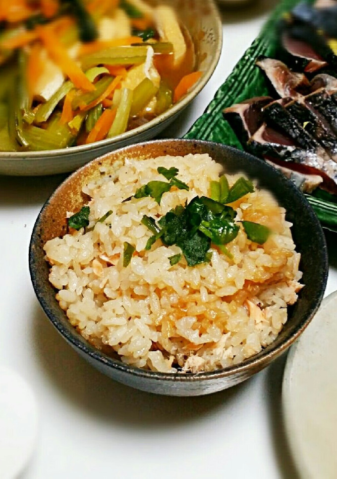 入れるだけ！わさびと鮭の炊き込みご飯♪-レシピのメイン写真