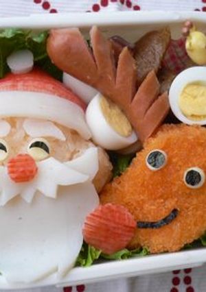 Happyお弁当**サンタ＆トナカイ**-レシピのメイン写真