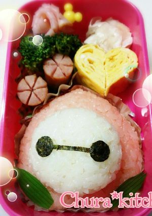 簡単キャラ弁❃ベイマックス♡桃-レシピのメイン写真