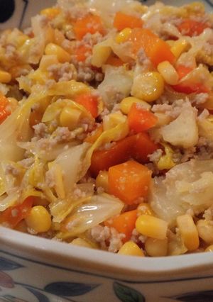 春キャベツとコーンで♪味噌マーガリン煮-レシピのメイン写真