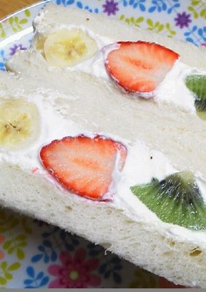 簡単朝食♪おやつに。。彩りフルーツサンド-レシピのメイン写真