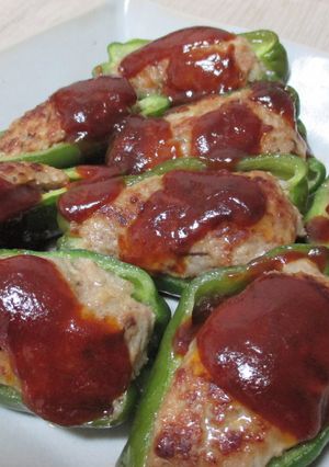ピーマンの肉詰め ソースケチャップたれ-レシピのメイン写真