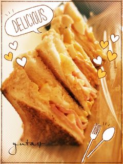 簡単!卵とハムの焼きサンドイッチ-レシピのメイン写真