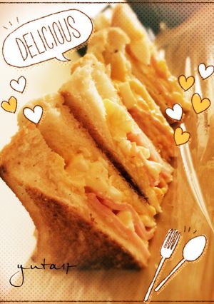 簡単！卵とハムの焼きサンドイッチ-レシピのメイン写真