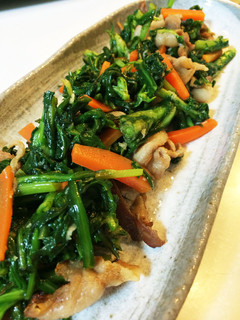 春菊と豚バラの中華風炒め-レシピのメイン写真