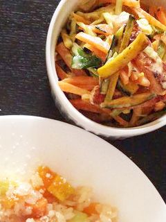 マヨポン温サラダ☆かぼちゃ人参キャベツ肉-レシピのメイン写真