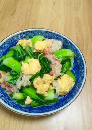 カニカマ、チンゲン菜と卵の中華炒め☆-レシピのメイン写真