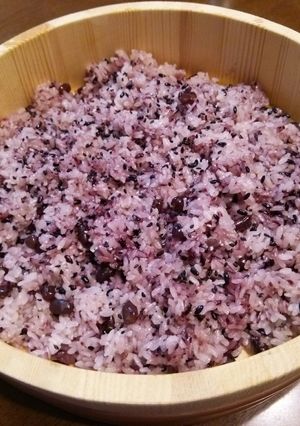 炊飯器･簡単！紫米でおこわ♪小豆甘納豆-レシピのメイン写真