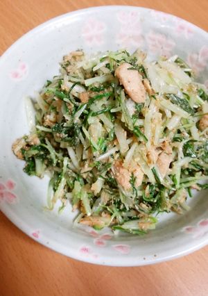 子供もモグモグ♬水菜とツナのごま和え-レシピのメイン写真