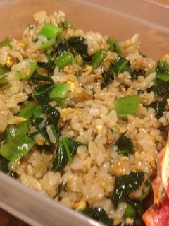 父弁!小松菜炒飯弁当。香味ペーストで。-レシピのメイン写真