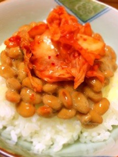 お夜食に☆納豆キムチまろやかご飯-レシピのメイン写真